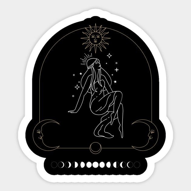 Celestial Goddess Sticker by SearayArtCo